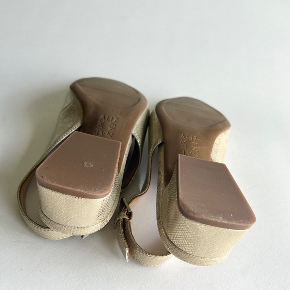 Naturalizer Gold Silver Animal Print Leather Close Toe Slingbacks size 7.5 - Picture 14 of 16